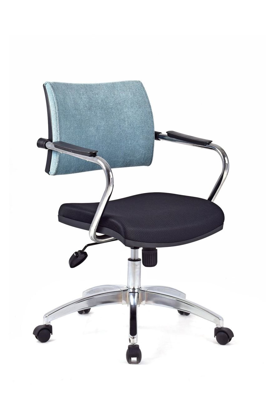 Sahra Mavi-Siyah Krom Ofis Koltuğu