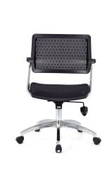 Carmel Siyah Fileli Krom Ofis Koltuğu