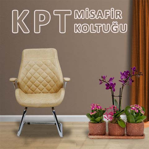 Kpt Bej Deri Misafir Koltuğu Ofis Koltuğu-GARAJ