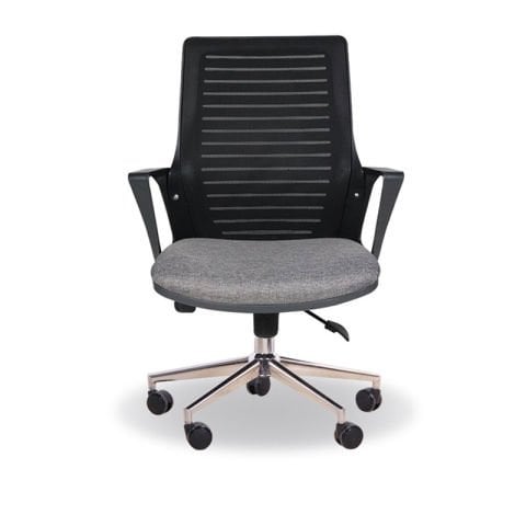 Ary Gri Siyah Fileli Çalışma Koltuğu Krom Ayak