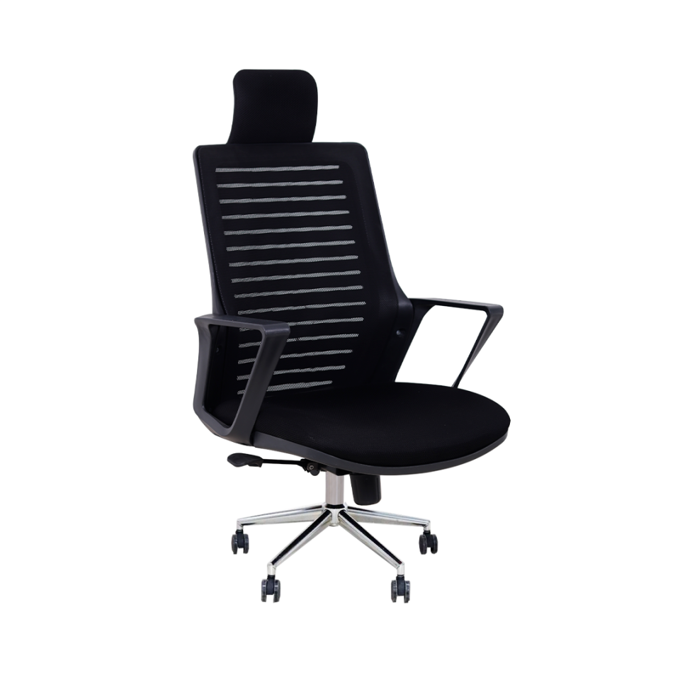 Ary Siyah Fileli Yönetici Koltuğu Krom Ayak