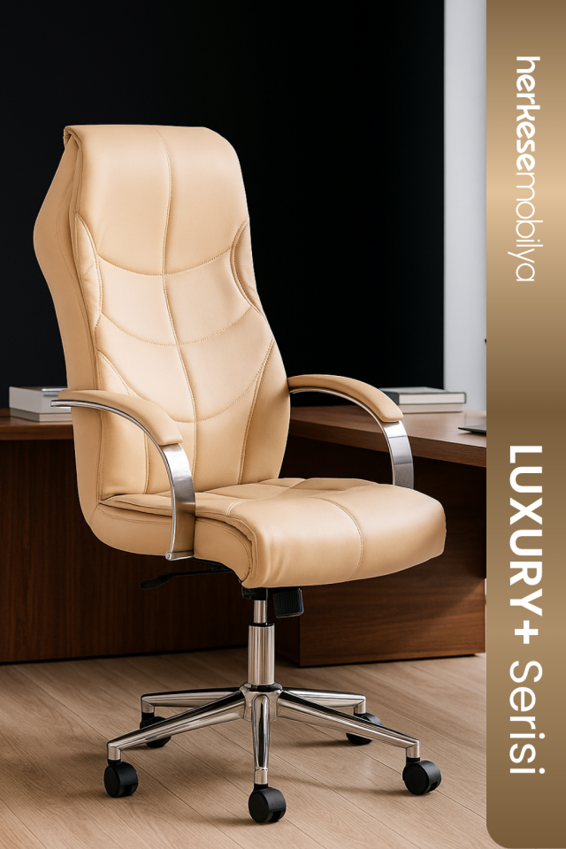 ARON Bej Deri Yönetici Koltuğu