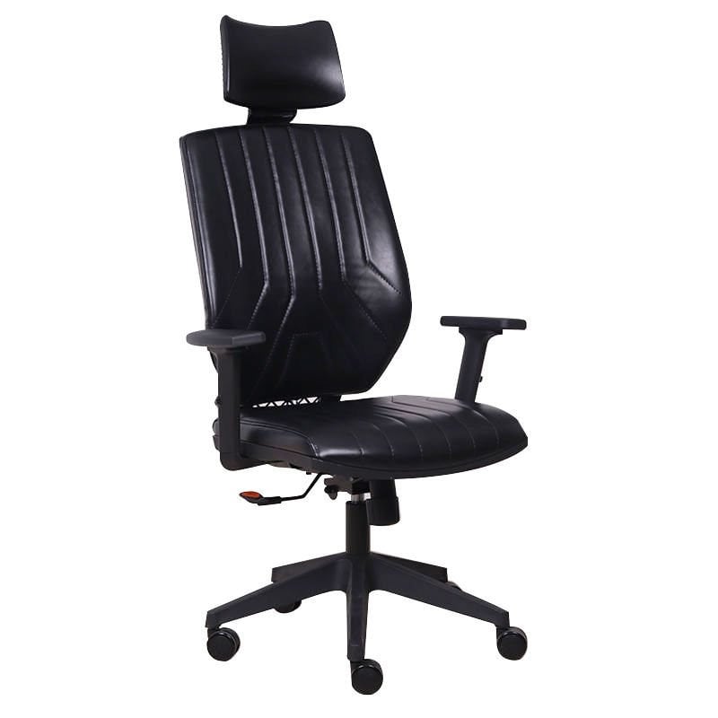 Fusion Siyah Deri Yönetici Koltuğu Konik Ayak