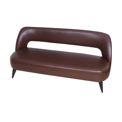 Forest Kahverengi Deri Üçlü Ofis Kanepesi