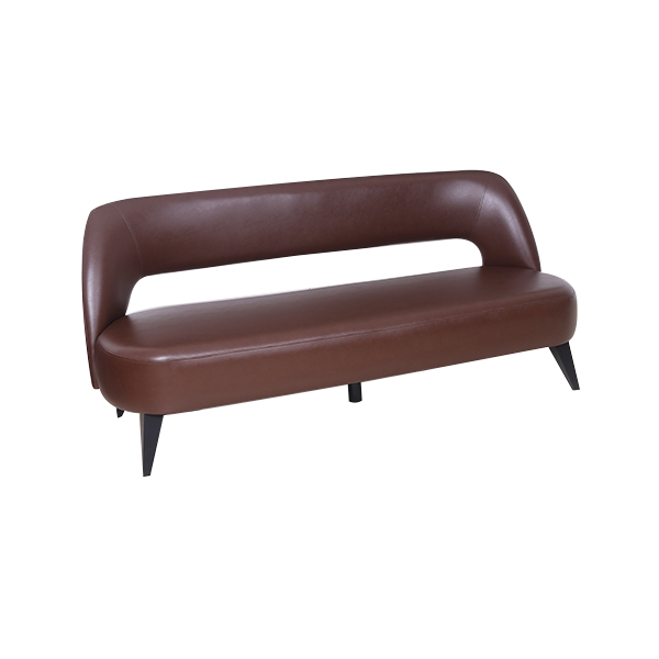 Forest Kahverengi Deri Üçlü Ofis Kanepesi