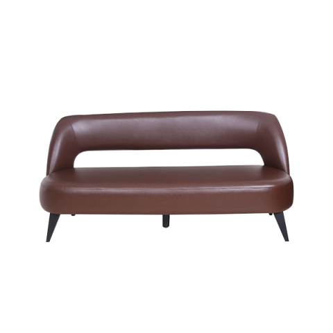 Forest Kahverengi Deri Üçlü Ofis Kanepesi