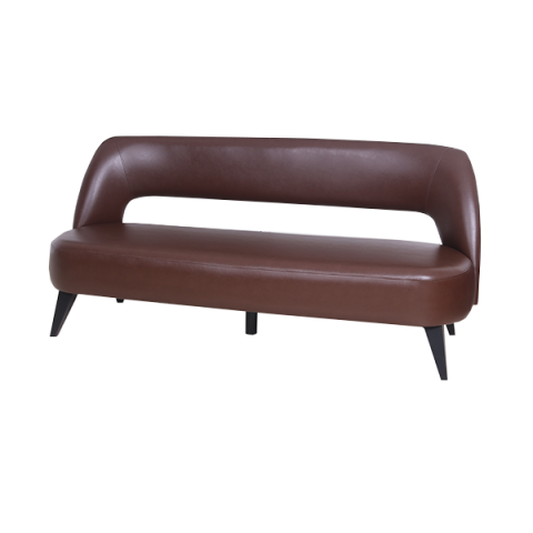 Forest Kahverengi Deri Üçlü Ofis Kanepesi