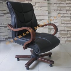 Aron Ahşap Deri Misafir Koltuğu