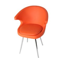 Orange Krom Ayaklı Misafir Koltuğu