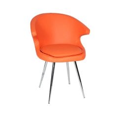 Orange Krom Ayaklı Misafir Koltuğu