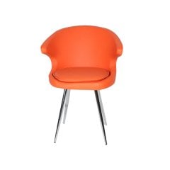 Orange Krom Ayaklı Misafir Koltuğu