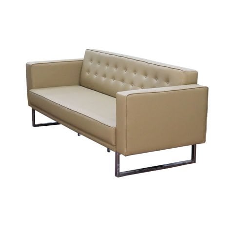 Manhattan Bej Üçlü Ofis Bekleme Koltuğu