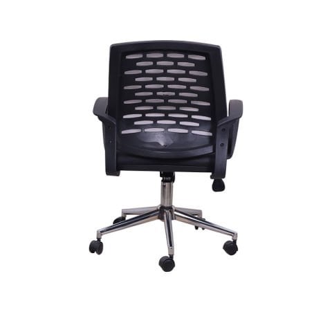 Pole Gri Fileli Ofis Çalışma Koltuğu Krom Ayak