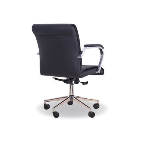 Anfibi Siyah Deri Ofis Çalışma Koltuğu