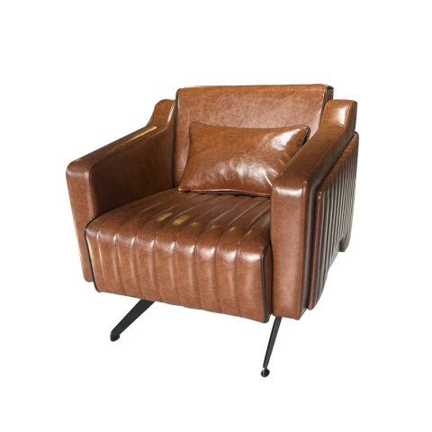Caramel Elegance Deri Tekli Ofis Kanepesi