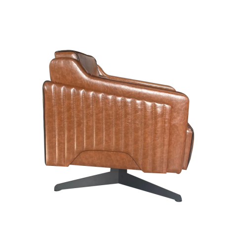 Caramel Elegance Deri Tekli Ofis Kanepesi