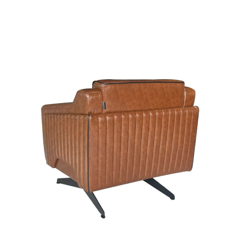 Caramel Elegance Deri Tekli Ofis Kanepesi