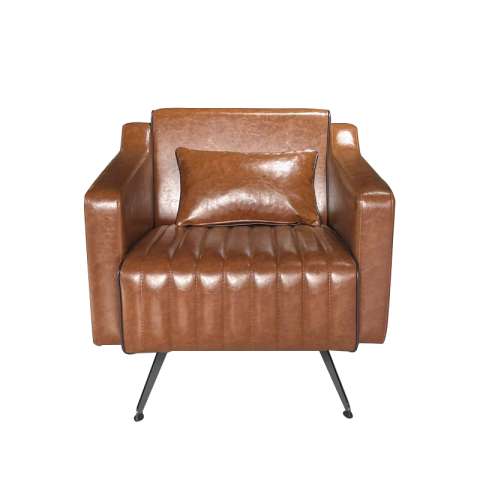 Caramel Elegance Deri Tekli Ofis Kanepesi