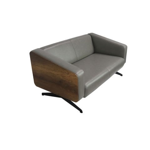 Sparrow Gri Deri Üçlü Ofis Kanepesi
