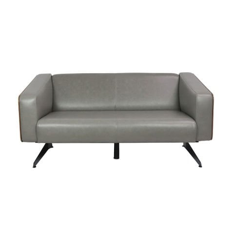 Sparrow Gri Deri Üçlü Ofis Kanepesi