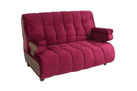 Jaguar Kırmızı Kumaş İkili Ofis Kanepesi