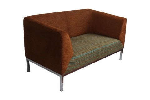 Zensit Kahverengi Deri İkili Ofis Kanepesi