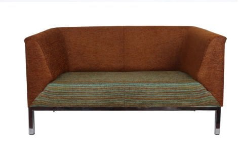 Zensit Kahverengi Deri İkili Ofis Kanepesi