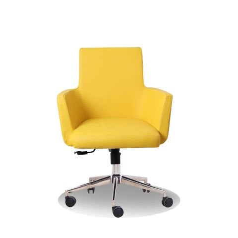 Mange Sarı Deri Çalışma Koltuğu