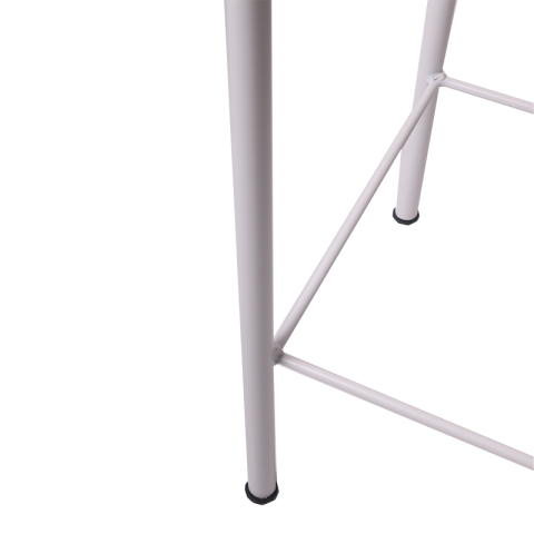 Long Uzun Kahverengi Deri Bar Sandalye